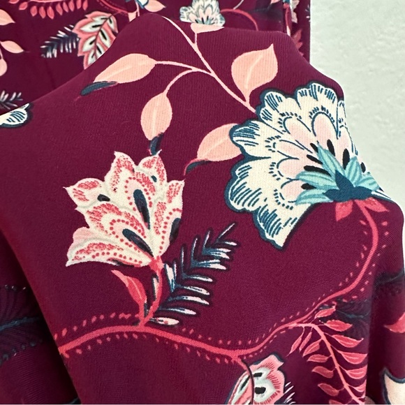 Eliza J Purple Floral Matte Jersey Long Sleeve Midi Dress - Picture 8 of 11